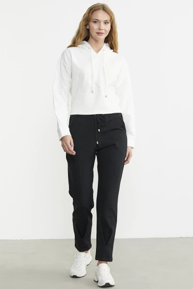 Kapüşonlu Dikiş Detaylı Eşofman Takım - Ekru ürün görseli 1