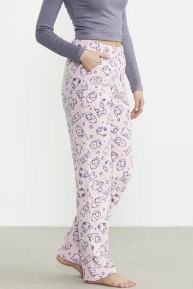 Polar Desenli Kışlık Tek Alt - Pembe - 4