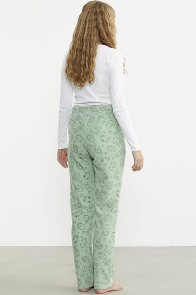 Polar Desenli Kışlık Tek Alt - Yeşil - 6