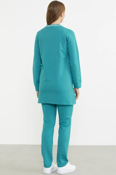 Marine Detaylı Tunik Eşofman Takım - Petrol - Resim 6