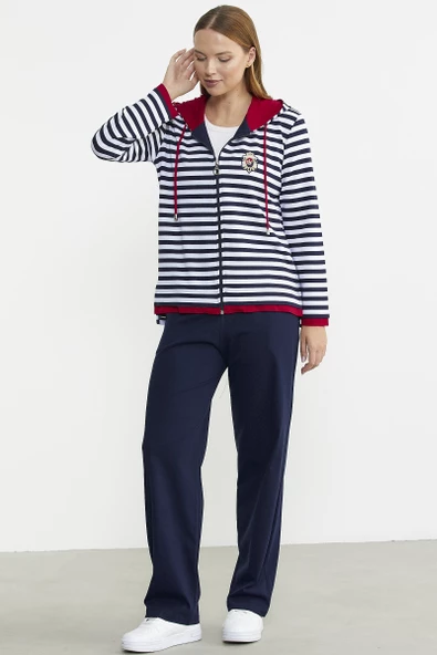 Marine Fermuarlı Tunik Takım - Lacivert - Resim 4