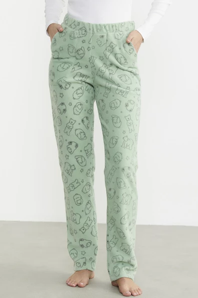 Polar Desenli Kışlık Tek Alt - Yeşil - 3