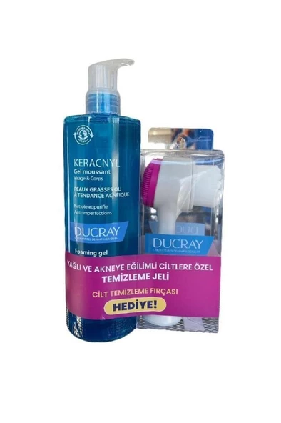 DUCRAY Keracnyl Gel Moussant 400 ml FIRÇA HEDİYELİ