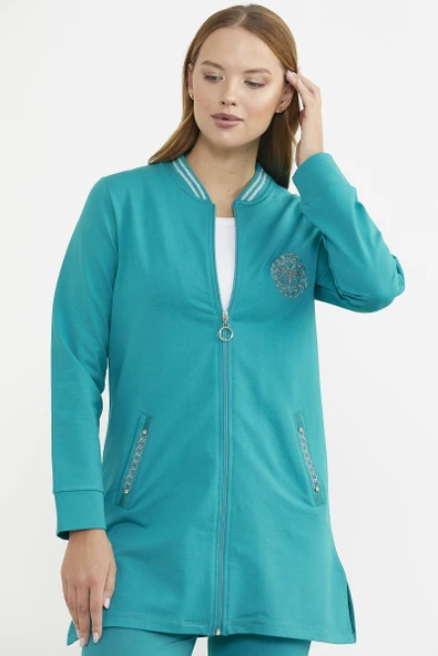 Marine Detaylı Tunik Eşofman Takım - Petrol - Resim 3