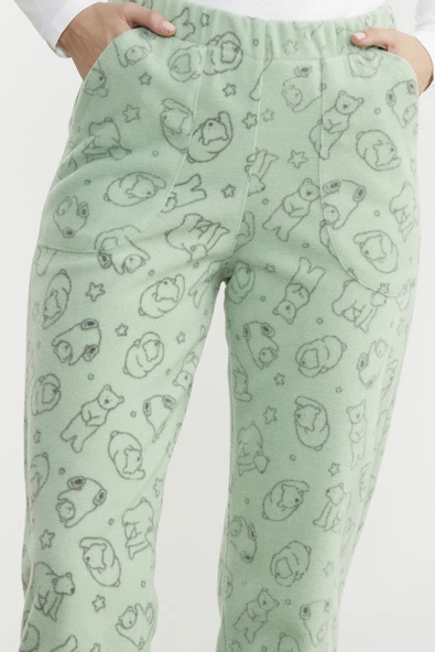 Polar Desenli Kışlık Tek Alt - Yeşil - 5