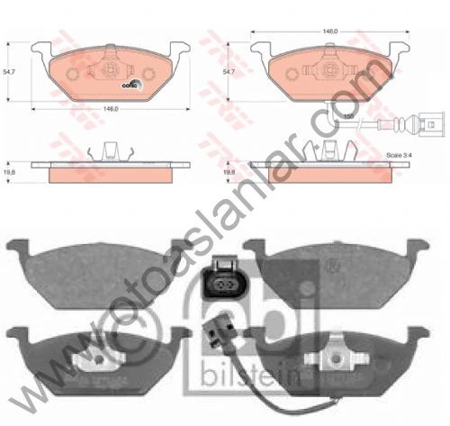 FREN BALATA ÖN FISLI SKODA FABIA 99-10 OCTAVIA 05-11 CADDY 04-10 POLO 02-10 BORA 98-05 BEETLE 99-10