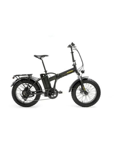 Bisan E-Folding F2 Shimano 7 Vites Disk Fren 20 Jant Elektrikli Katlanır Bisiklet Siyah Sarı