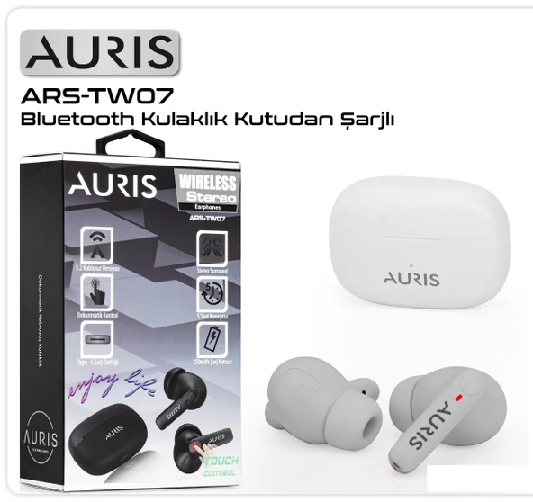 Kulaklık Bluetooth Auris ARS-TW07 Beyaz