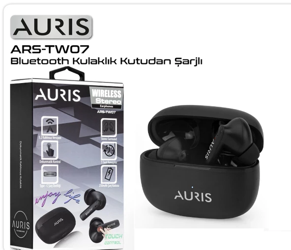 Kulaklık Bluetooth Auris ARS-TW07 Siyah