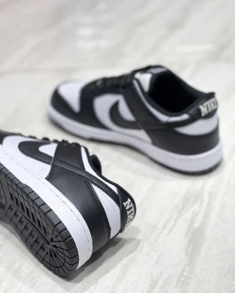 Nike dunk siyah beyaz ünisex spor ayakkabı - 3