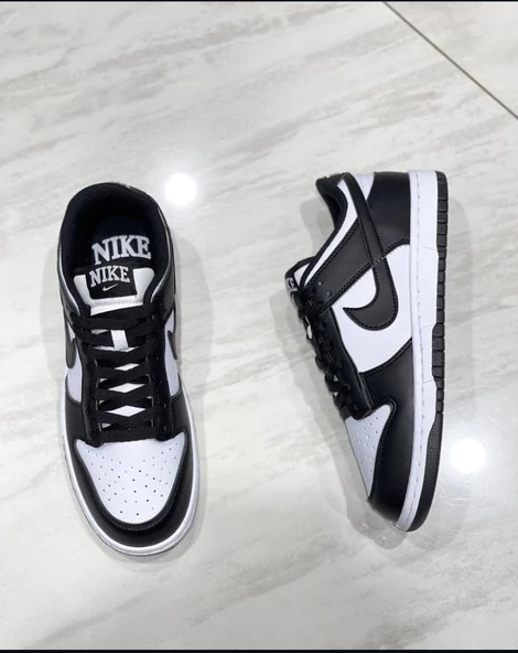 Nike dunk siyah beyaz ünisex spor ayakkabı - 4