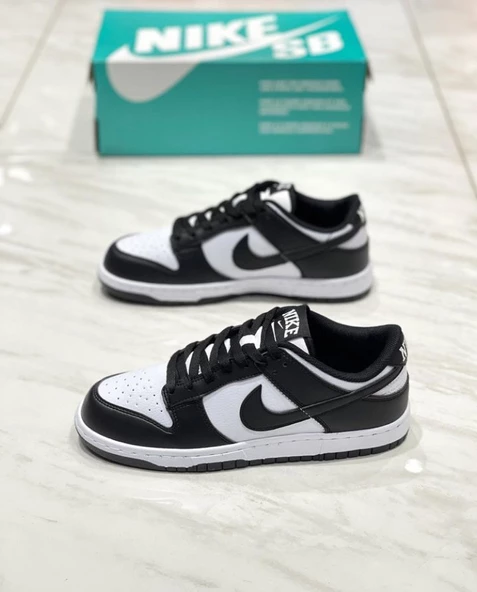 Nike dunk siyah beyaz ünisex spor ayakkabı - 6