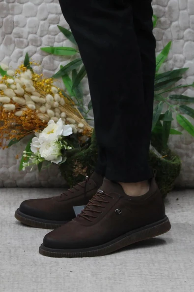 61896 Casual Erkek Hakiki Deri Nubuk Ayakkabı (Kış 24) - 3