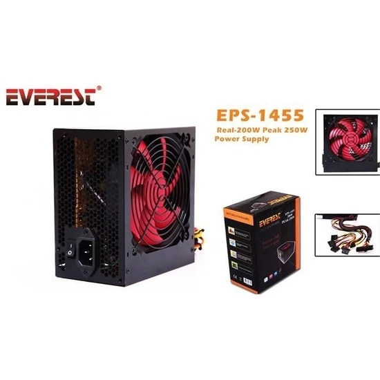 Power Supply 250W Real 12 CM Fanlı Everest EPS-1455