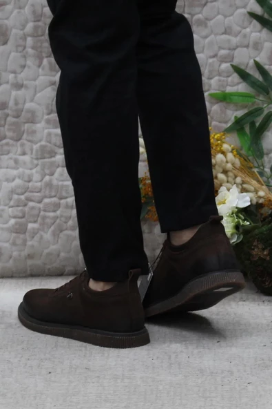 61896 Casual Erkek Hakiki Deri Nubuk Ayakkabı (Kış 24) - 4