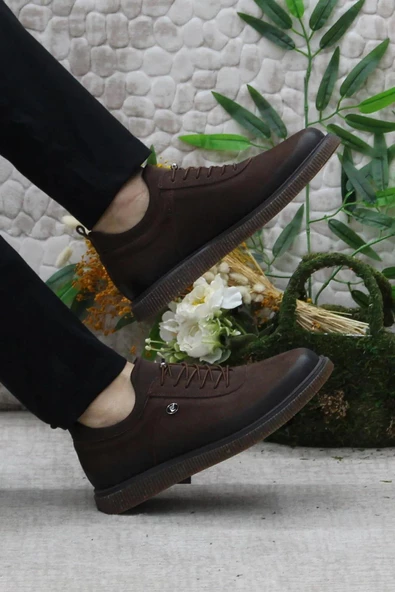 61896 Casual Erkek Hakiki Deri Nubuk Ayakkabı (Kış 24) - 5