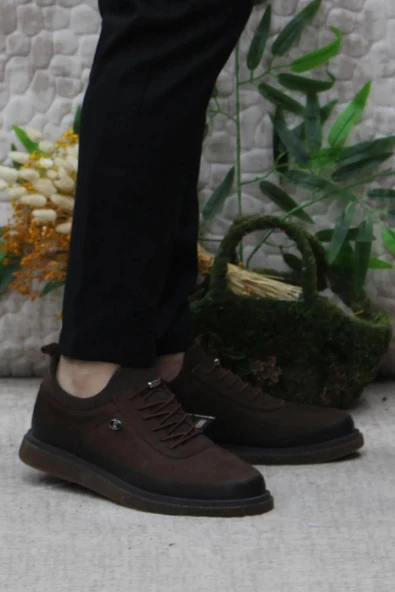 61896 Casual Erkek Hakiki Deri Nubuk Ayakkabı (Kış 24)