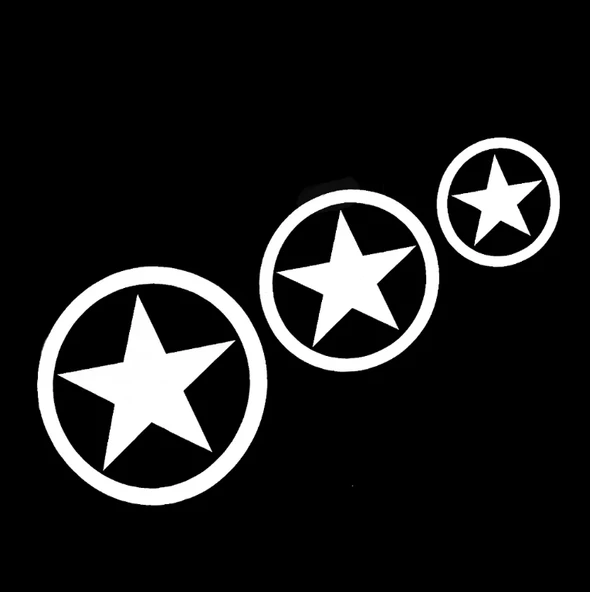 3'lü Yıldız Oto Sticker Beyaz 22x10cm ürün görseli