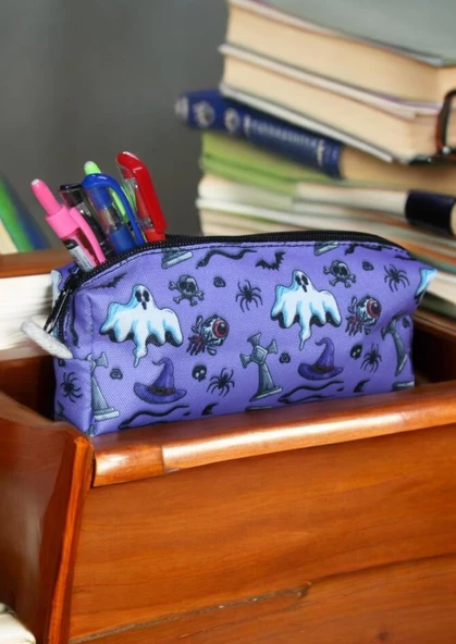 Cadılar Bayramı Hayalet Temalı Tatlı Kalemlik - Okul Kalemliği-Makyaj Çantası - 2