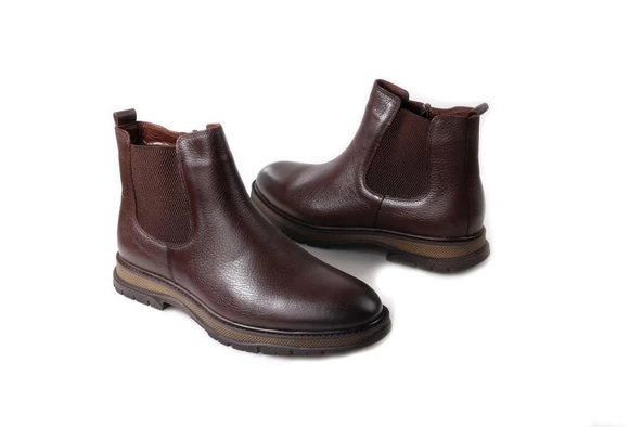 Smart 1062 Hakiki Deri Bağcıksız Kürklü Erkek Bot - 6