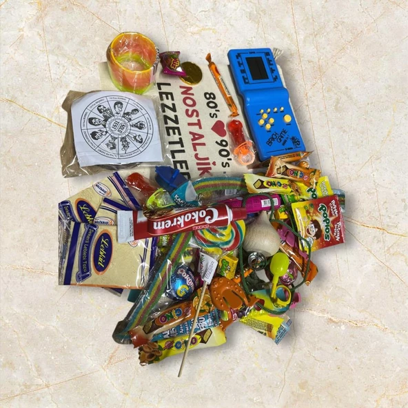 Kese Mavi Tetrisli Nostaljik Hediye Paketi 80'ler 90'lar - 2