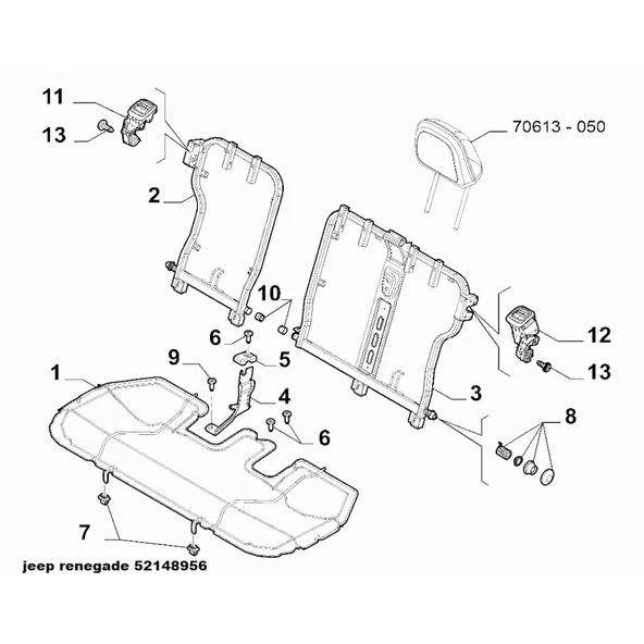 52148956 Arka Koltuk Tesbit Klipsi Egea-500X Opar 443615083 - Resim 6
