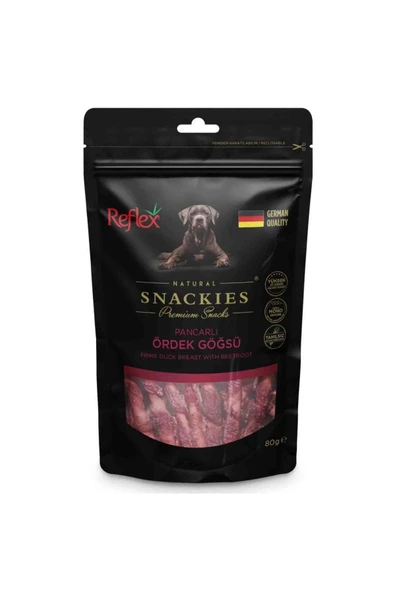 Reflex Snackies Pancarlı Ördek Göğsü Köpek Ödülü 80 gr