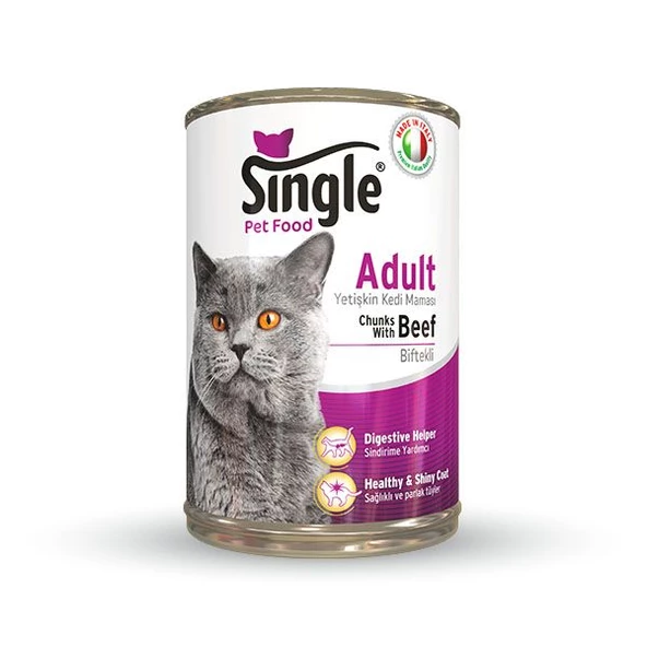 Single Biftekli Konserve kedi maması 415gr