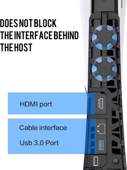 Hepu TP5-3538S PS5 Slim Disk Slim Dijital Konsolu İçin Soğutma Fanı Termometreli - 6