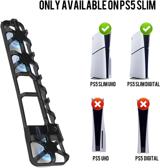 Hepu TP5-3538S PS5 Slim Disk Slim Dijital Konsolu İçin Soğutma Fanı Termometreli - 3