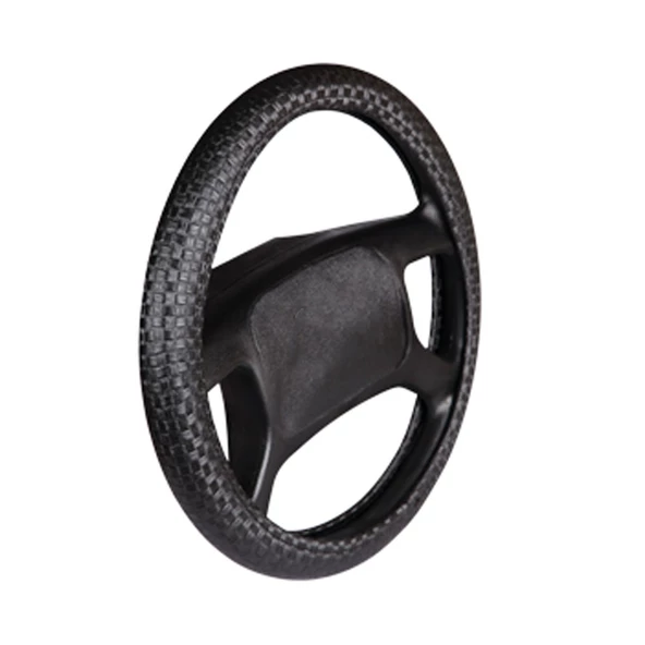 Deri Direksiyon Kılıfı Geçme Desenli Siyah F-13