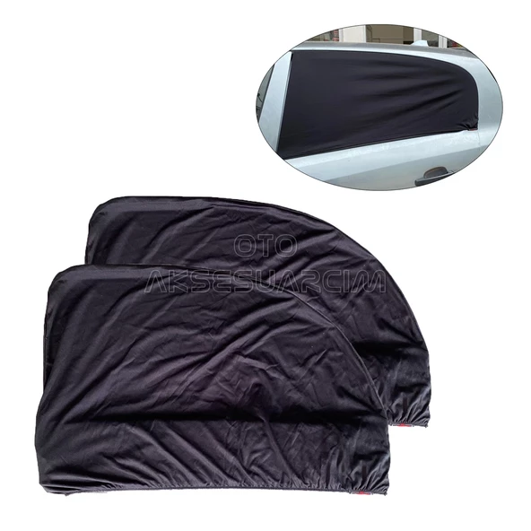 Elastik Oto Yan Cam Bebek Güneşlik Araba Perdesi Hatchback Uyumlu 2'li