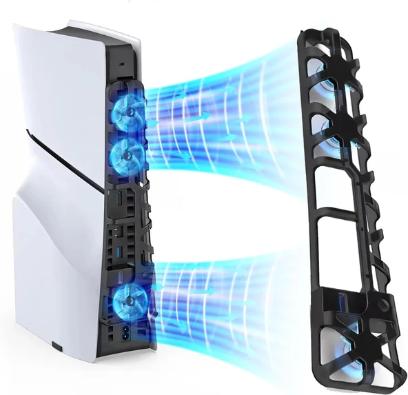 Hepu TP5-3538S PS5 Slim Disk Slim Dijital Konsolu İçin Soğutma Fanı Termometreli - 2