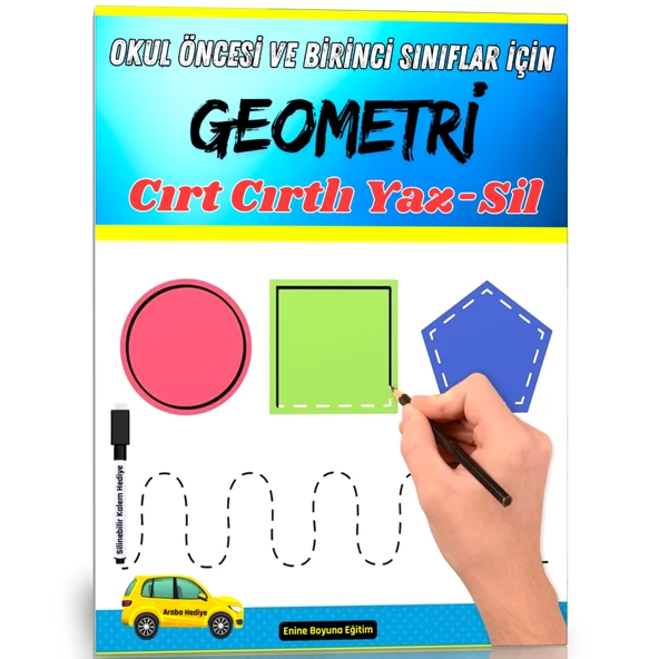 Çocuklar İçin Cırt Cırtlı Geometri YAZ-SİL Kitabı ürün görseli 1