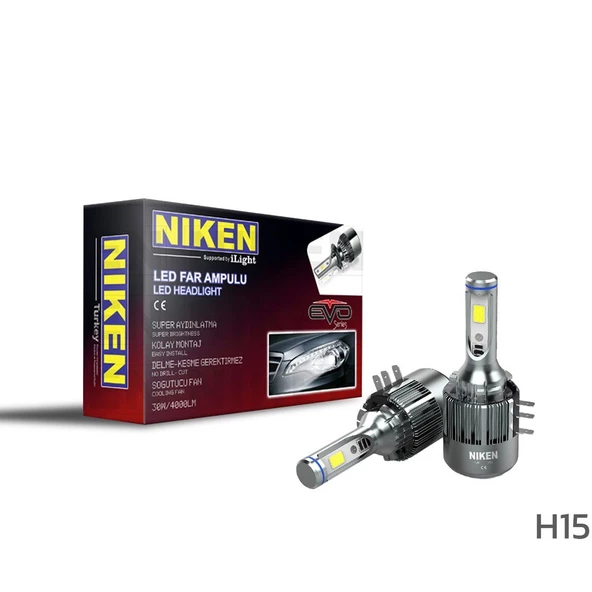 Niken Led Xenon Evo Serisi H15 Far Ampulü 2'Li Takım