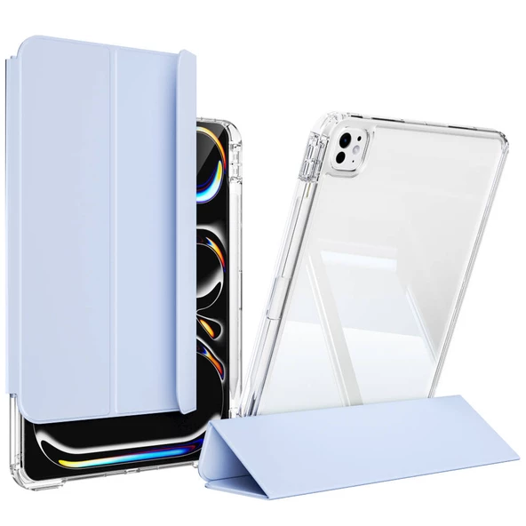 iPad Pro 11 2024 Kılıf Magnetik Ayrılabilen Airbagli Sliding Tablet Kılıfı - 9