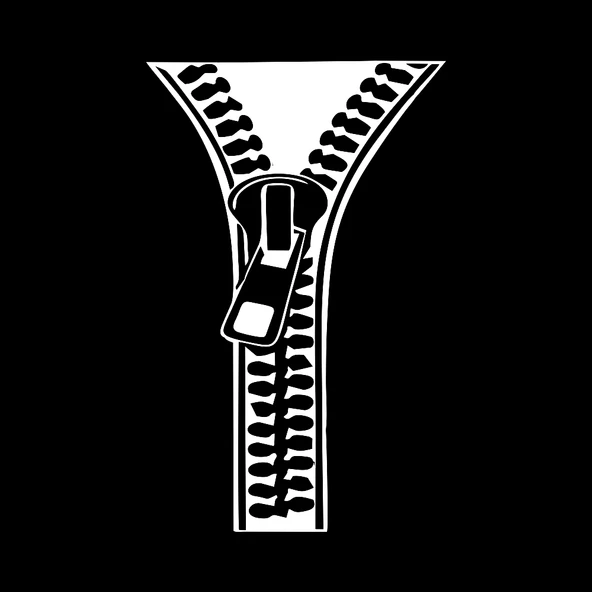 Fermuar Oto Sticker Beyaz 12x20cm