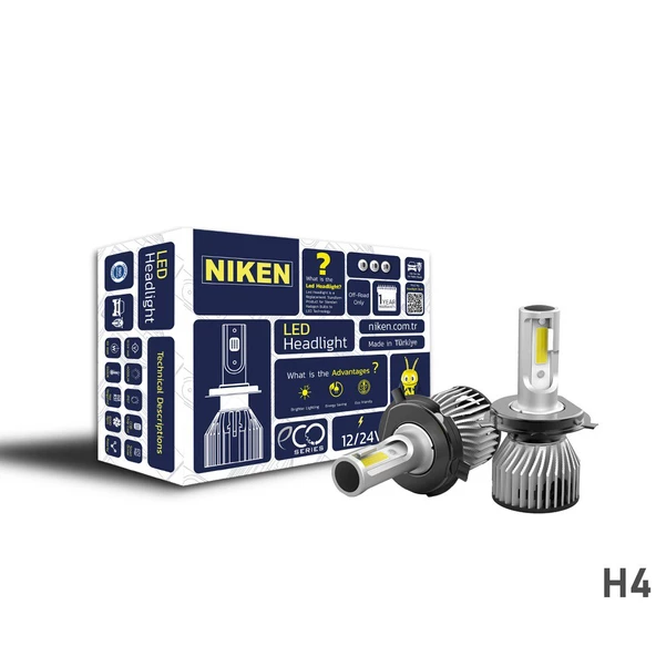 Niken Led Xenon Eco Serisi H4 Ampul 2'Li Takım