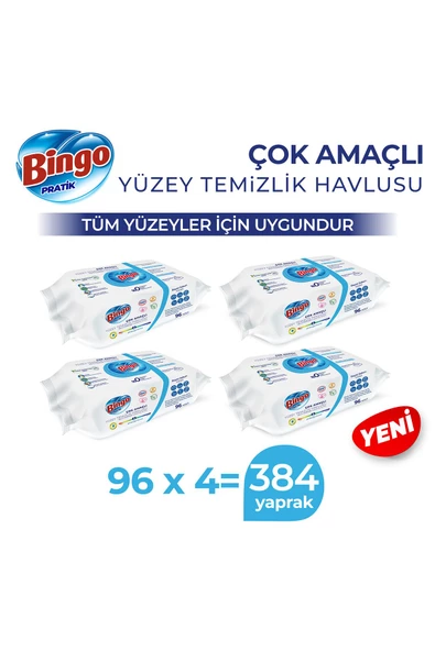 Pratik Yüzey Temizlik Havlusu Beyaz Sabun 96x4 (384 YAPRAK) - Resim 2