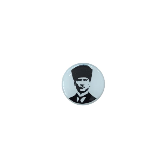 K.Atatürk Silüetli Yuvarlak Etiket Damla Sticker 3cm - 1