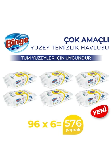 Pratik Yüzey Temizlik Havlusu Limon 96x6 (576 YAPRAK) - 2