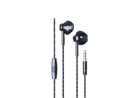 Syrox K16 Earbuds 3.5mm AUX 1.20mt Kablolu Mikrofonlu Kulakiçi Kulaklık - Siyah ürün görseli 1