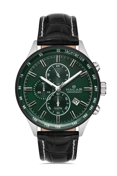 NACAR Siyah Deri Erkek Kol Saati NC38-296033-ANL1 ürün görseli 1