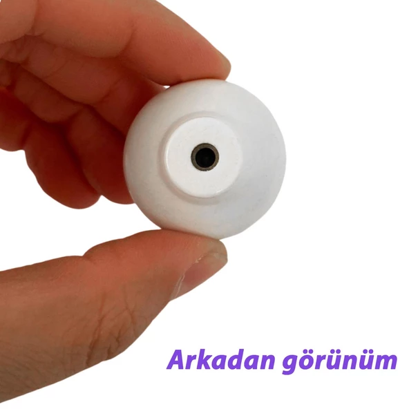 8 Adet Defne Siyah Çizgili Beyaz Polimer Düğme Kulp Mantar Mobilya Mutfak Dolabı Çekmece Kulbu Kulpları - Resim 4