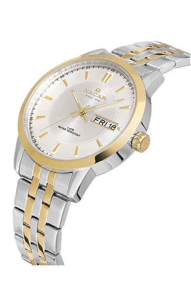 NACAR ÇELİK - SARI METAL ERKEK KOL SAATİ NC21-294740-CSM - Resim 2