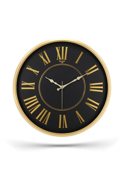 GOLD ÇERÇEVE ROMA RAKAM DUVAR SAATİ 50CM - 2