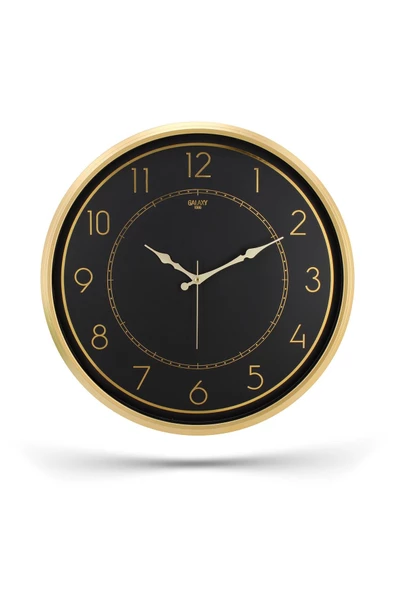 GOLD ÇERÇEVE LATİN RAKAM DUVAR SAATİ 50CM - 2