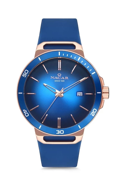 NACAR MAVİ SİLİKON ERKEK KOL SAATİ NC34-290403-RLS3 ürün görseli 1