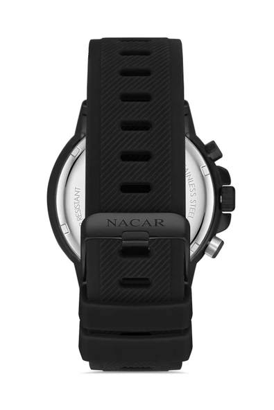 NACAR Safir Cam Silikon Erkek Kol Saati NC34-290748-BBS1 - Resim 3