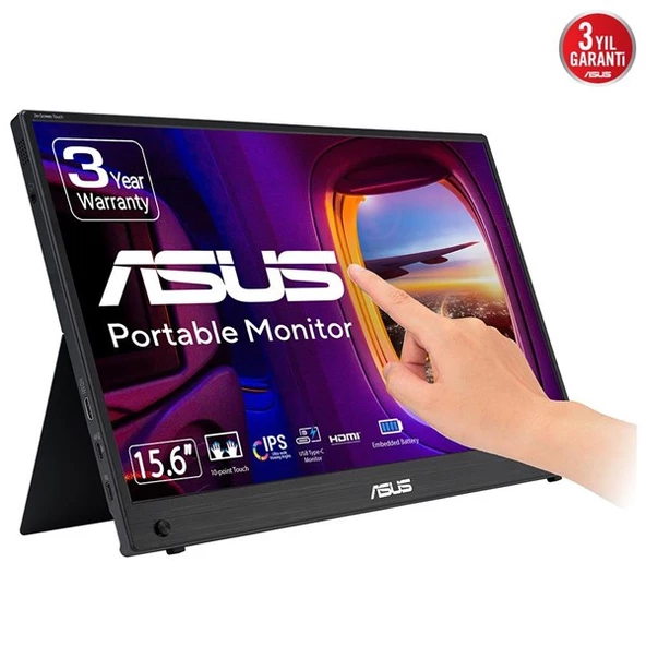 ASUS 16" DOKUNMATIK ZENSCREEN MB16AMTR 5MS 60HZ mHDMI-USBC BATARYALI TAŞINABİLİR MONİTÖR ürün görseli